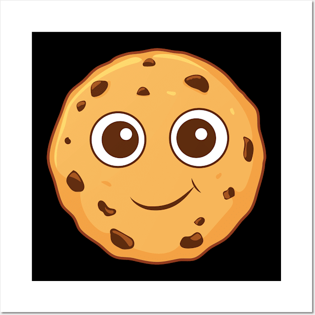 Chocolate Chip Cookie Kawaii Cute Cookie Wall Art by TheInkElephant